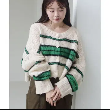 [택 포함 새상품] Kastane 보더 모헤어 니트