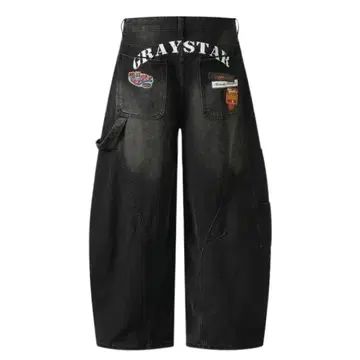 슬림 효과 발군 백 로고 데님 L