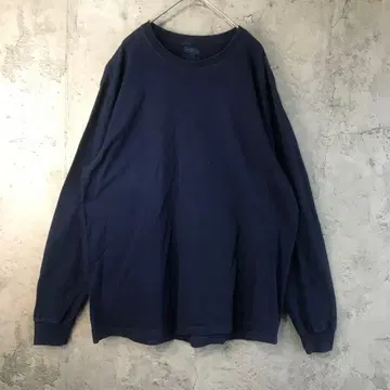 B1479 구제 의류 롱 T 네이비 무지 90s Y2K