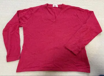 실크 캐시미어 V넥 스웨터 핑크