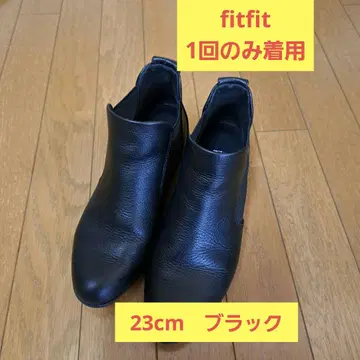 fitfit 가죽 사이드 고어 앵클부츠 블랙 숏부츠