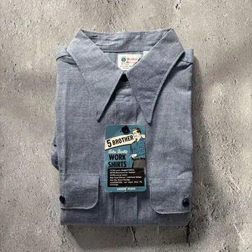 빅 사이즈 60s 데드스탁 FIVE BROTHER 샴브레이 셔츠