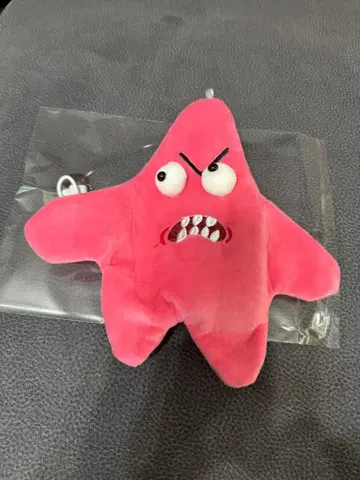치이오코 스타 핑크 별 모양 봉제 인형 화난 표정