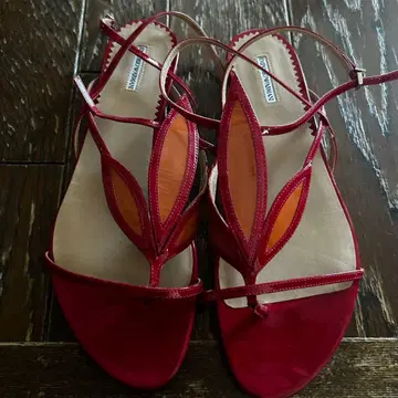 레드 스트랩 샌들 사이즈 39