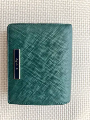 그린 접이식 지갑 엠보싱 가공 가죽