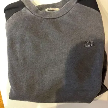 Java 그레이 래글런 슬리브 맨투맨