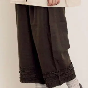 사만사 모스모스 [ Cross x Linen ] 밑단 프릴 팬츠