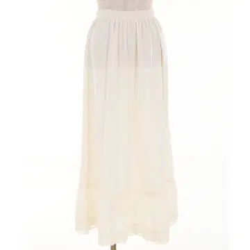 장미 레이스 롱 페치 스커트 아이보리