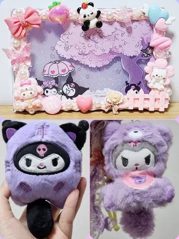 쿠로미 캐릭터 굿즈 3종 세트 봉제 인형 스트랩 마그넷