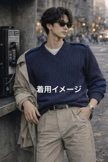 영국제 Citadel 명령어 스웨터 100% 버진 울 네이비 에포렛 L