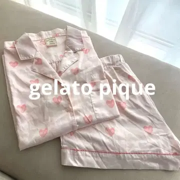 [ 새상품급 ] 젤라또피케 하트 로고 패턴 셔츠 파자마