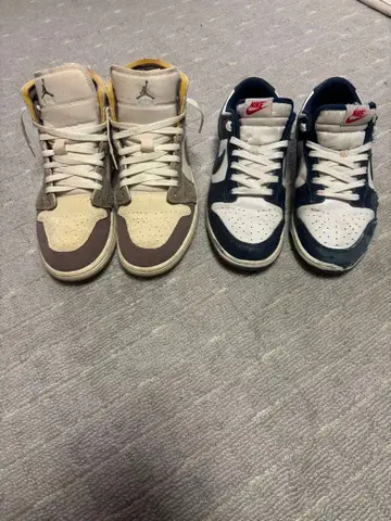 조던 하이컷 스니커즈 베이지/브라운