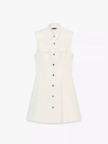 [ 완판템 ] ZARA 자라 크레이프 미니 원피스 에크루 M