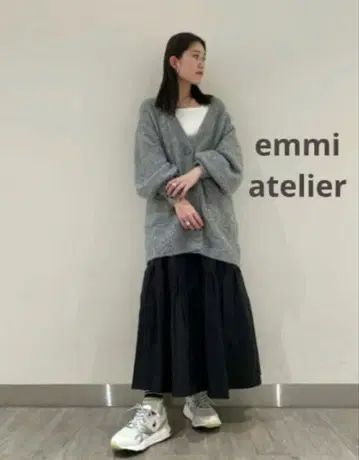 [ 새상품급 ] emmi atelier 푸들 니트 가디건 그레이