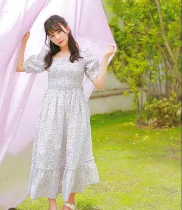 에블린 evelyn 플라워 프린트 개더 원피스