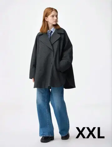 GU 멜톤 케이프 코트 Z+E 다크 그레이 완판템 빅 사이즈