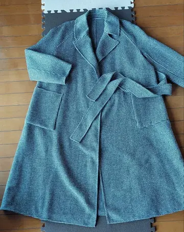 PLST 체크 무늬 롱 코트