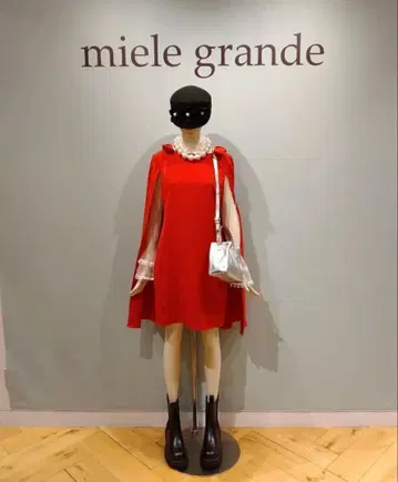 [miele grand] 레드 케이프 원피스