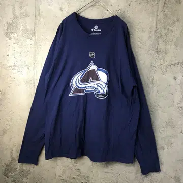 B1488 구제 의류 롱 T 백 프린트 네이비 90s Y2K