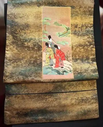 고대 인물 소주 자수 후쿠로 오비 히키하쿠