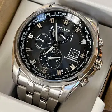 [ 새상품급 ] 시티즌 아테사 에코 드라이브 전파 시계 블랙