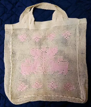 B-29 새상품! 아이보리 뜨개질 토트백