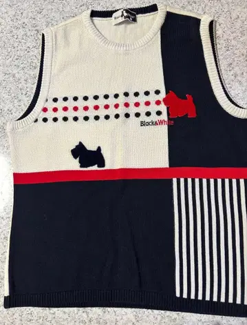 Black&White 니트 베스트 여성용 사이즈 1