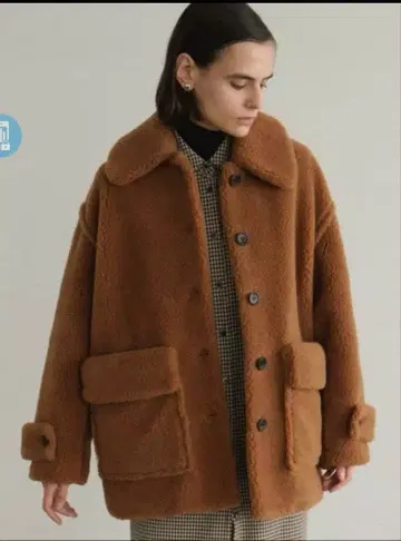 새상품급 CLANE 브라운 보아 자켓 오버 사이즈