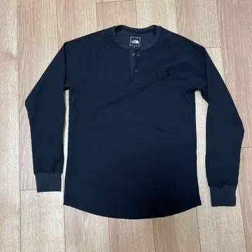 THE NORTH FACE 블랙 긴팔 와플 티셔츠