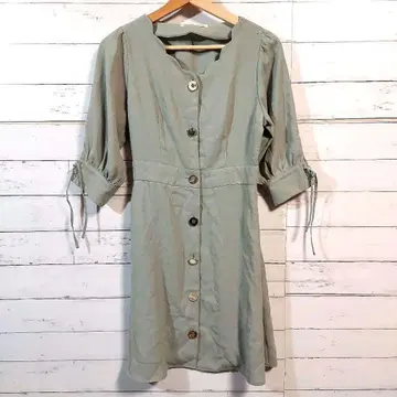 [ 새상품급 ] 마제스틱 레곤 그린 M 원피스 무릎 기장 인기 레이어드