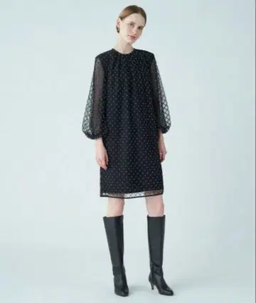 Ballsey 비즈 자수 튜닉 미니 드레스