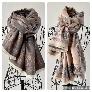 [ 새상품 ] 페신샤 대형 스톨 머플러 페이즐리 무늬 리버서블