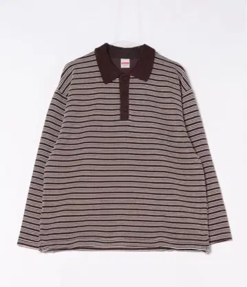 니코앤드 - 니트 옷깃 보더 라거 브라운 L 사이즈