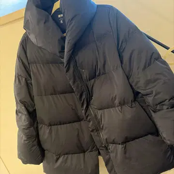 UNIQLO 새상품급 파우더 필 다운 숏코트 XL 블랙