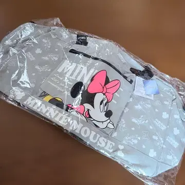 미사용품 미니 마우스 보스턴 백 그레이