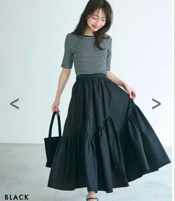 BASEMENT 개더 절개 스커트