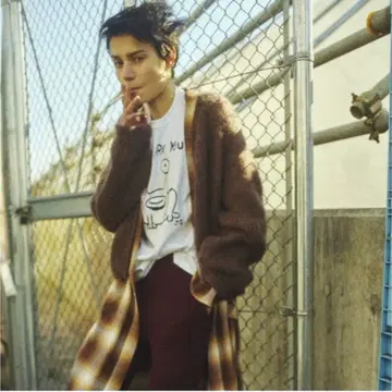 PHEENY 모헤어 가디건 브라운