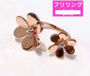 최고급 하이그레이드 핑크 골드 더블 플라워 반지