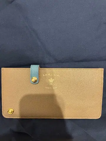 슬림 장지갑 베이지 x 블루