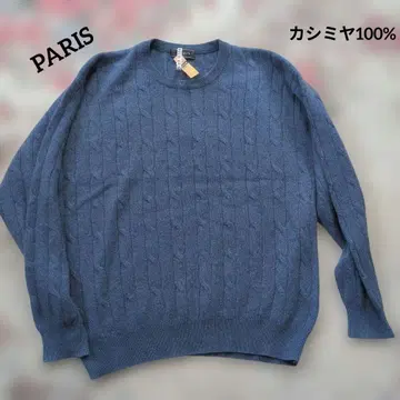 새상품급 PARIS 캐시미어 100% 케이블 니트 스웨터