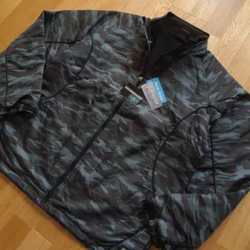 새상품 4L 남성용 HUMMER 안감 플리스 자켓 블랙 계열 카모 패턴