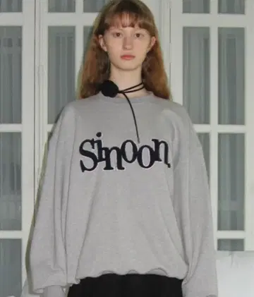 Sinoon 그레이 오버 사이즈 트레이닝복