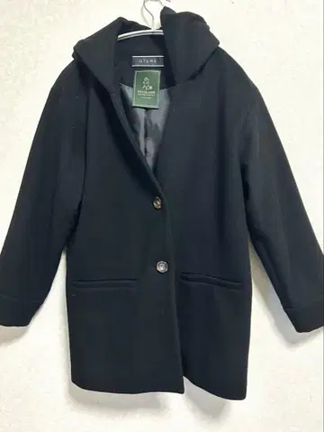 QTUME 쿠츄무 페코 램스울 코트 size 38 / 블랙 여성용