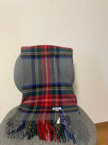 존스턴스 스카프 그레이스튜어트 타탄 체크 대형 캐시미어