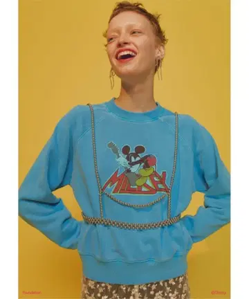 미키 미니 래글런 슬리브 트레이닝복