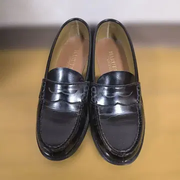 HARUTA 블랙 로퍼 24.5cm 천연 가죽