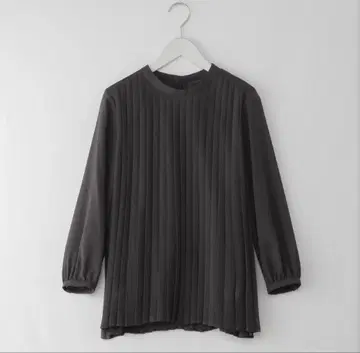 플라스테 쉬폰 플리츠 블라우스 (긴팔) 그레이