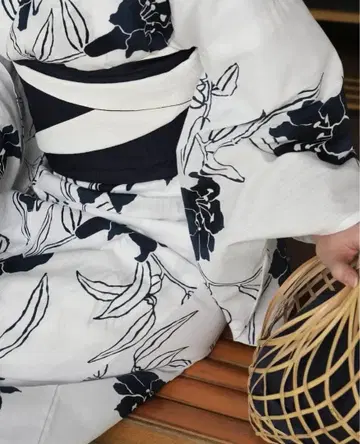 [ utatane x Acka. ] 유카타 오비 세트 백합 white