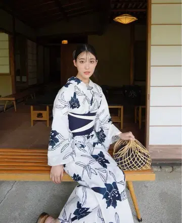 [ utatane x Acka. ] 유카타 오비 세트 백합 white