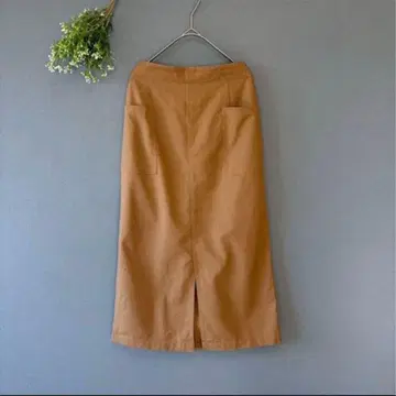 테치치 (M) 프론트 슬릿 얇은 소재 심플 고급 내추럴 롱 스커트